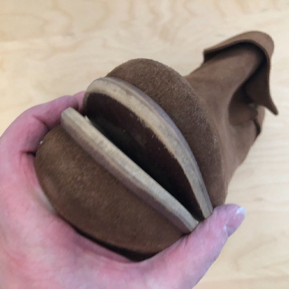 Nordstrom BP Brice Cognac Brown Suede Ankle Booties Women's size 8 EUC - Picture 11 of 11